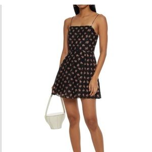 ALICE + OLIVIA Floral-print Mini Dress In Heirloom Black size 10